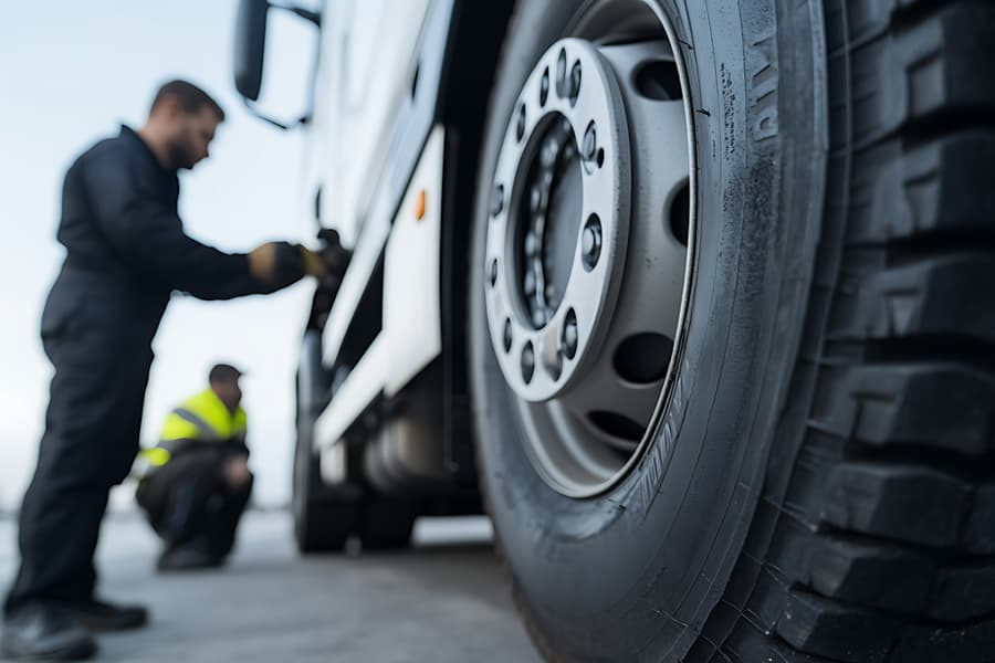 Asistencia 24 horas para neumáticos de camión en taller en Vilalba